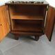 Oak and marble bedside table