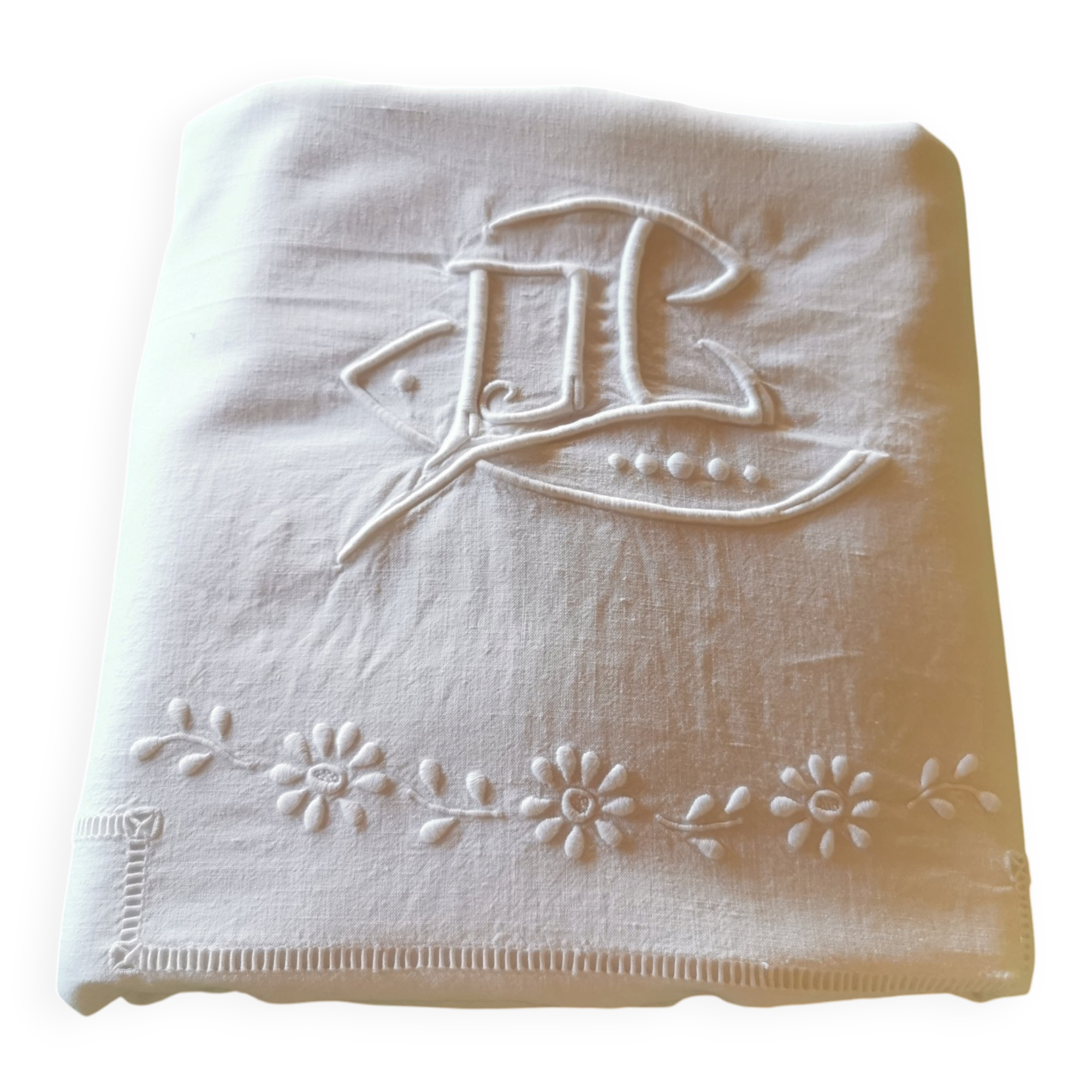 Old monogrammed fabric
