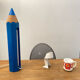 Stone pencil lamp Sala for Vilac Vintage minimalist 80s