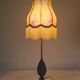 Table lamp – Vintage base and fringed floral shade