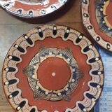 Set of etnic ceramic cups and plates