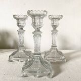 Molded glass candle holders X3