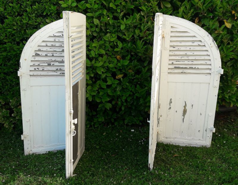 Curved shutters oak and fir H156xL245