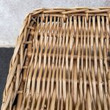 Wicker lyre side table