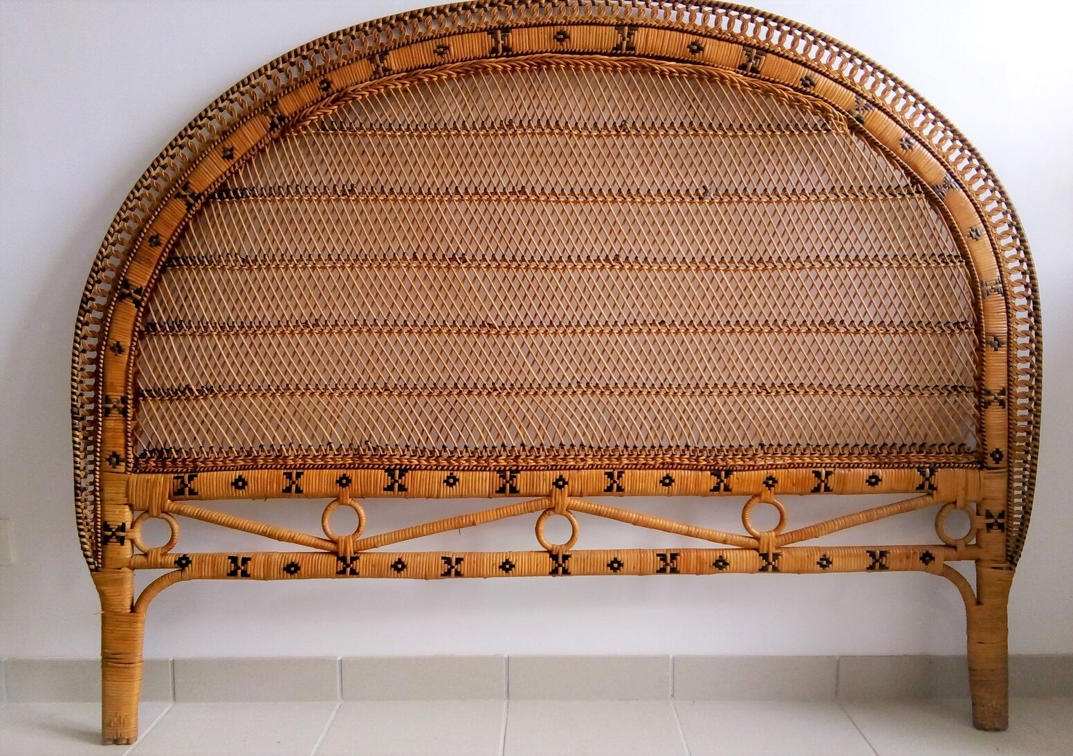 Vintage rattan headboard 160