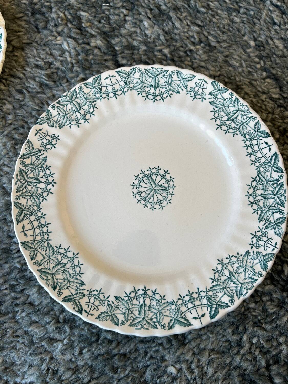 Antique flat plates, Longchamp Antonia ironstone.