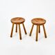 Set of 2 Charlotte Perriand Stools for Les Arcs, 1960s