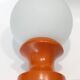 Table or bedside lamp orange wood and opaline vintage 70's hustadt