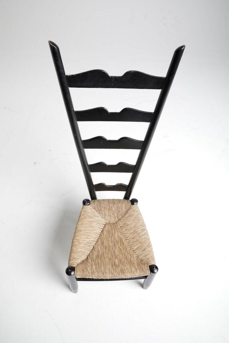 Chair in Wood and Wicker attributed to Gio Ponti for Casa and Giardino, 1939
