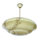 Art Deco Pendant Light, Marble Glass Amber Ivory, Alabaster Style, Vintage Chandelier