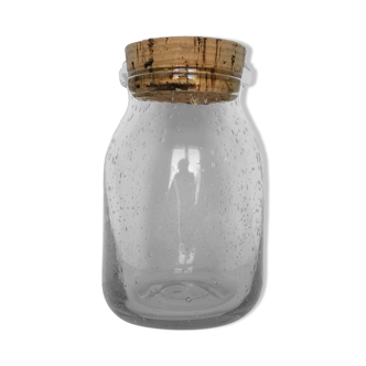 Blistered and blown glass jar