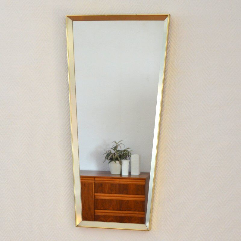 Golden and vintage silver mirror 1960s - 81x40cm