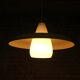 Granite metal & opaline hanging lamp 1950