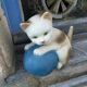 Vintage Germany Cat with Ball Children's Bedside Lamp