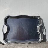 Rectangular silver metal tray 1970