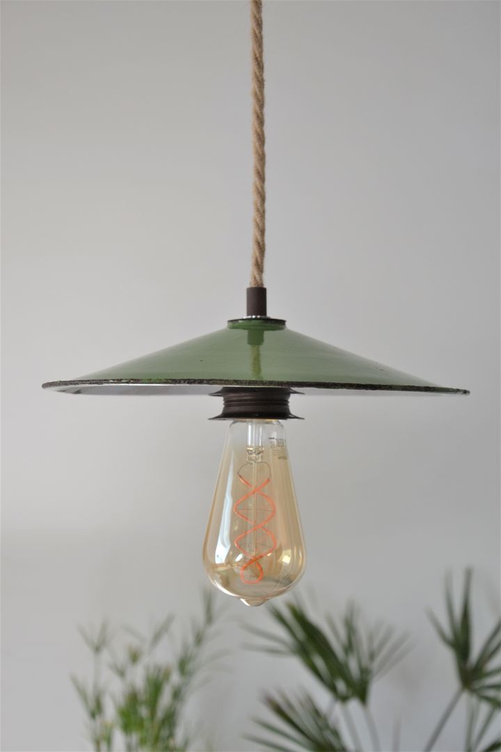Industrial suspension, green enamel shade