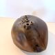 Brown Lacquered Ceramic Tulip Vase / Centerpiece by Giacomo Onestini