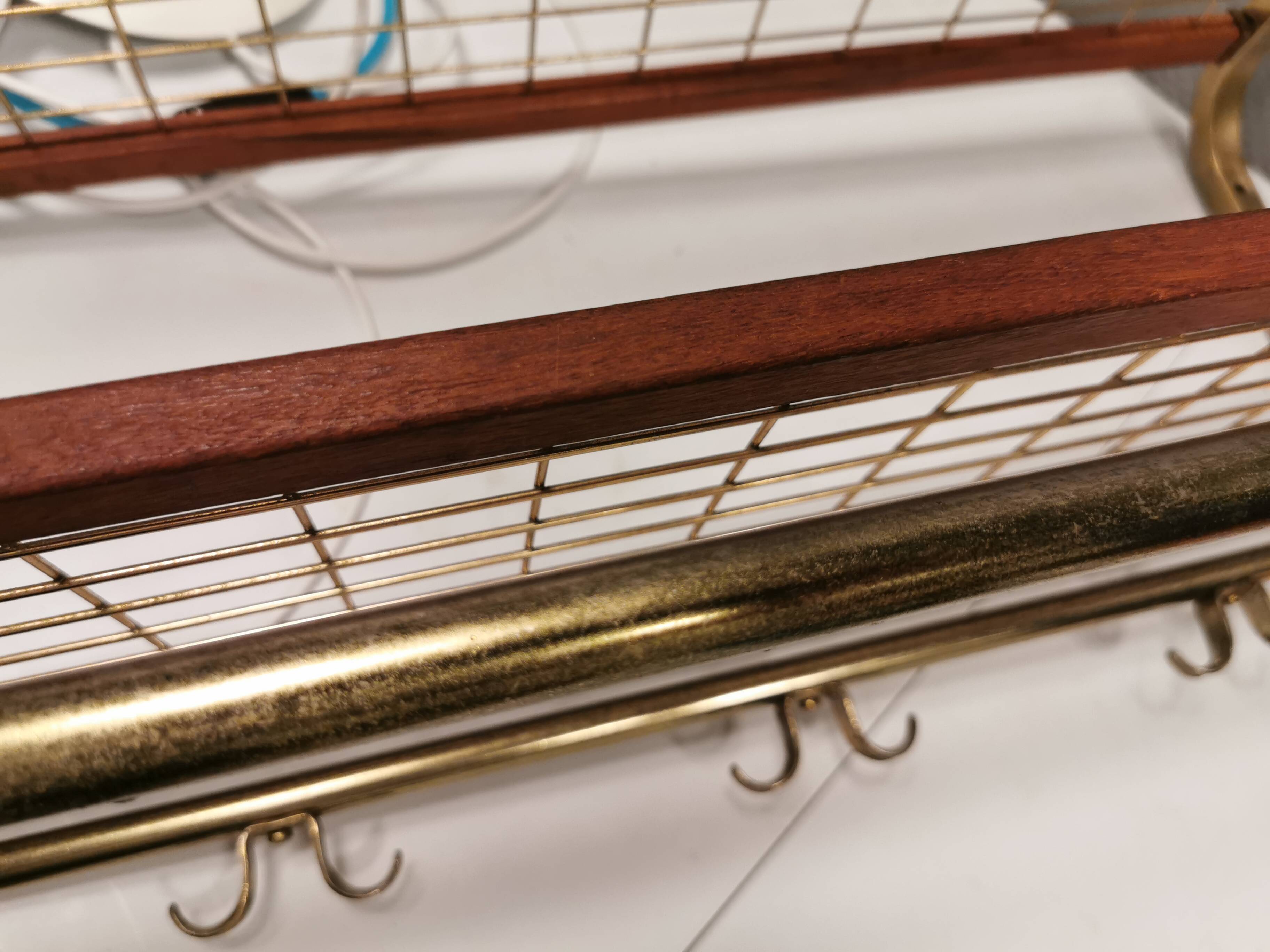 Vintage hat rack, wall-mounted clothes rack, produced in Sweden in the 1960s by Isakssons Habo