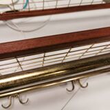 Vintage hat rack, wall-mounted clothes rack, produced in Sweden in the 1960s by Isakssons Habo