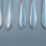 Set of 5 silver metal cake forks