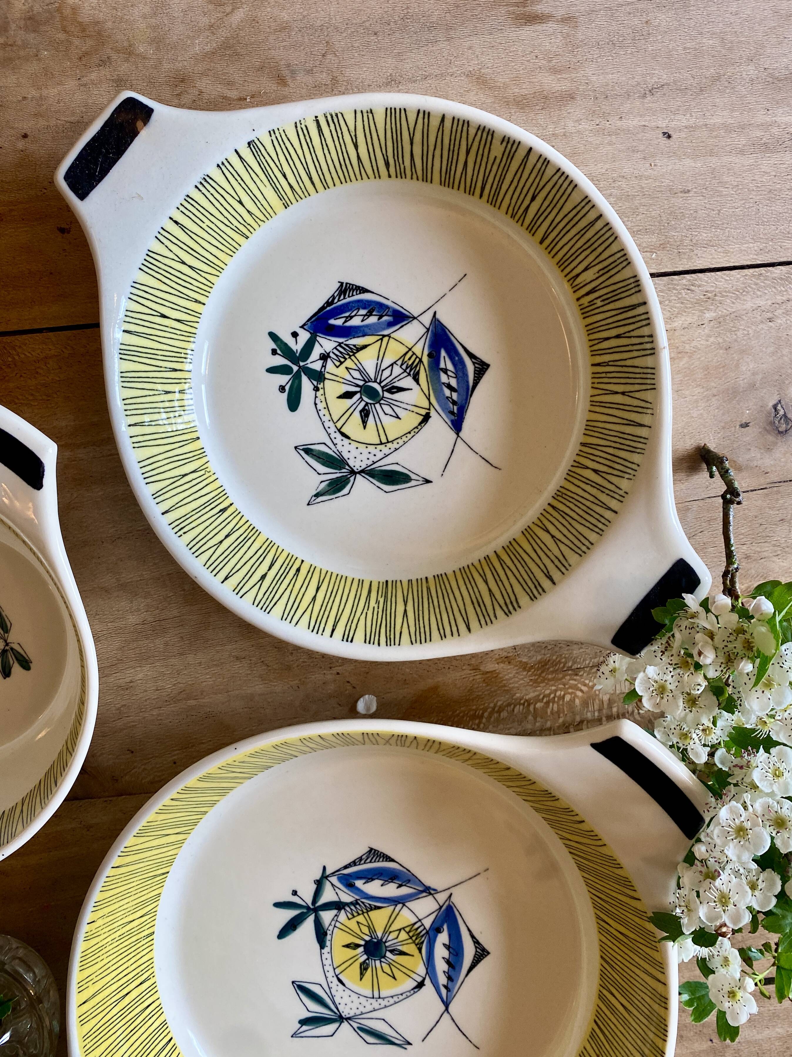 Set of 3 vintage serving dishes from the Flamingo series by Stavangerflint