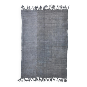 Tapis Kilim vintage en tons gris, tapis fait main de style mid-century moderne, 156x231 cm