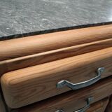 Low mado buffet, marble top, sanded