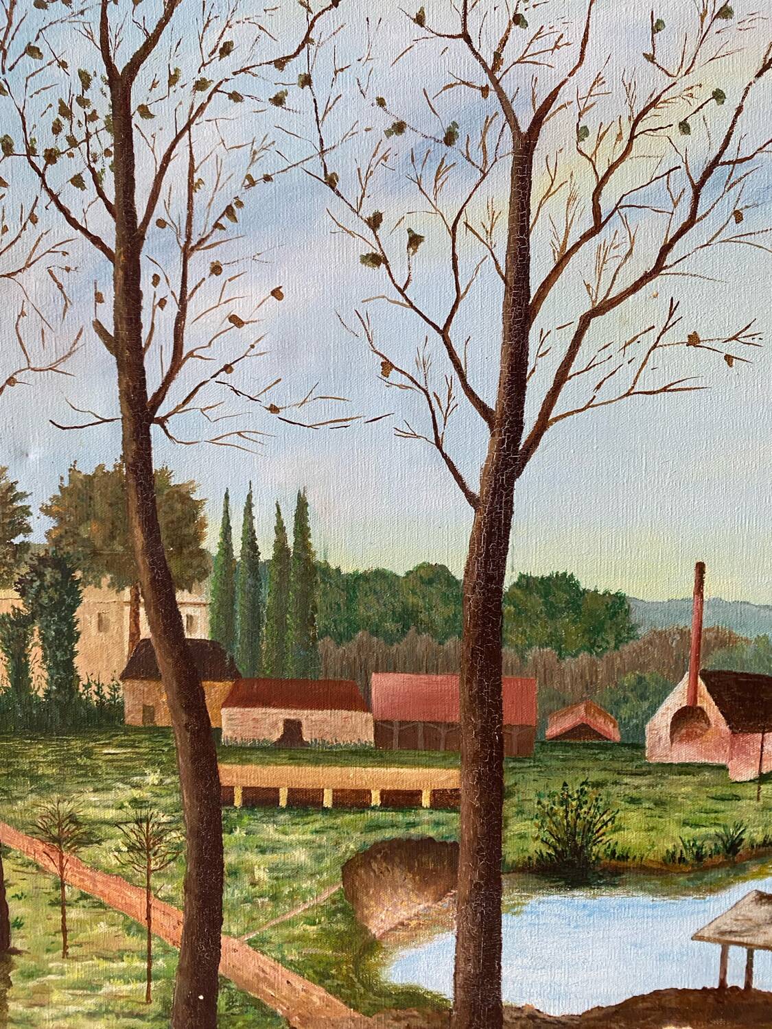 Naive landscape sign of the 20th century