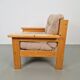 Vintage Brutalist Armchair in Pine and Fabric, 1970s