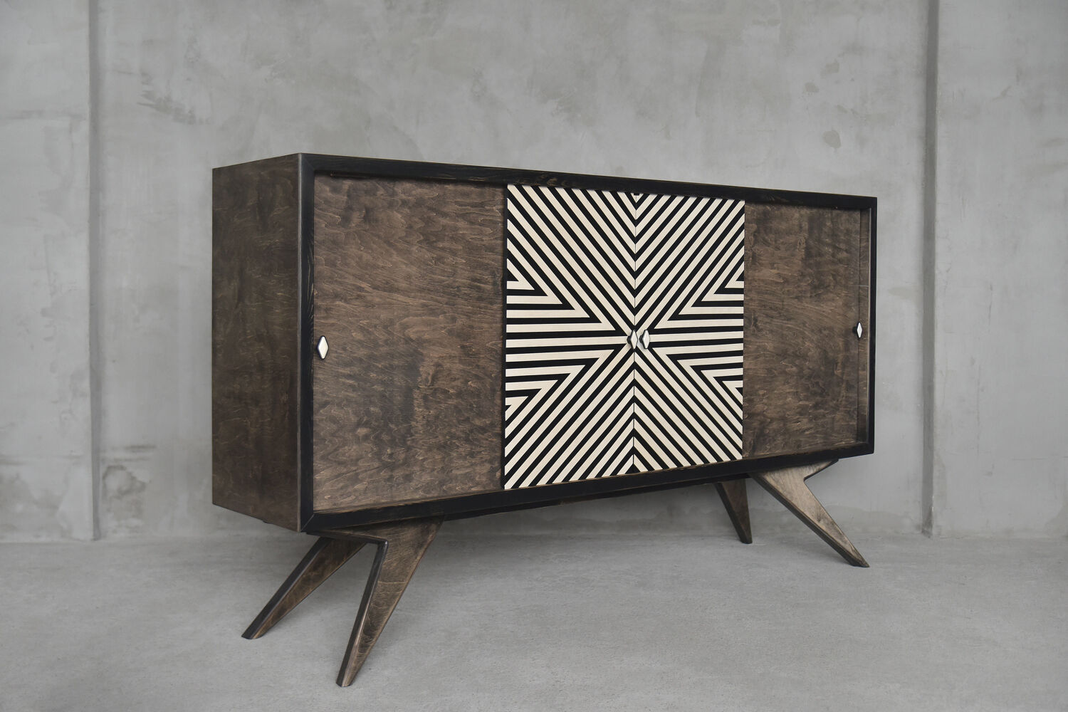 Sideboard with hand-painted pattern, 1960