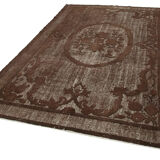 tapis Hand-Knotted Rustic Anatolian 1970s 214 cm x 323 cm Brown Carpet