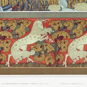 Poster "Kingfishers and Horses", after an Art Nouveau lithograph.