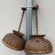 Pair of rattan ceiling lights