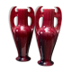 Clément Massier -  Paire de grands vases - Art nouveau - Rouges
