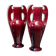 Clément Massier -  Paire de grands vases - Art nouveau - Rouges