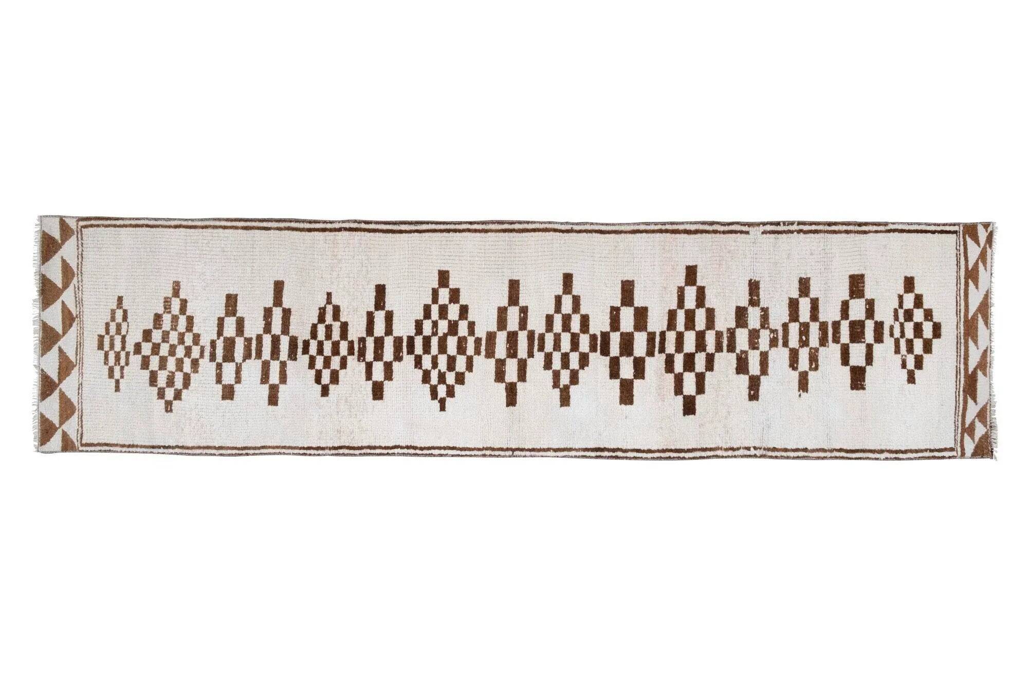 Vintage Turkish hallway rug 83x338 cm