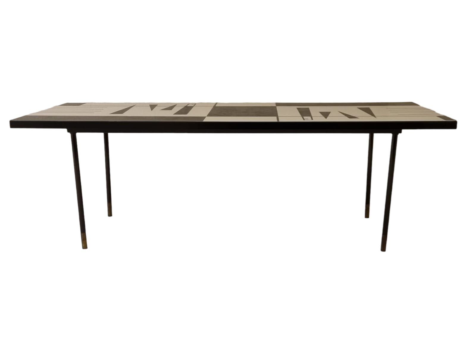 Mid century black and white graphic formica coffee table