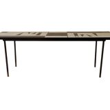 Mid century black and white graphic formica coffee table