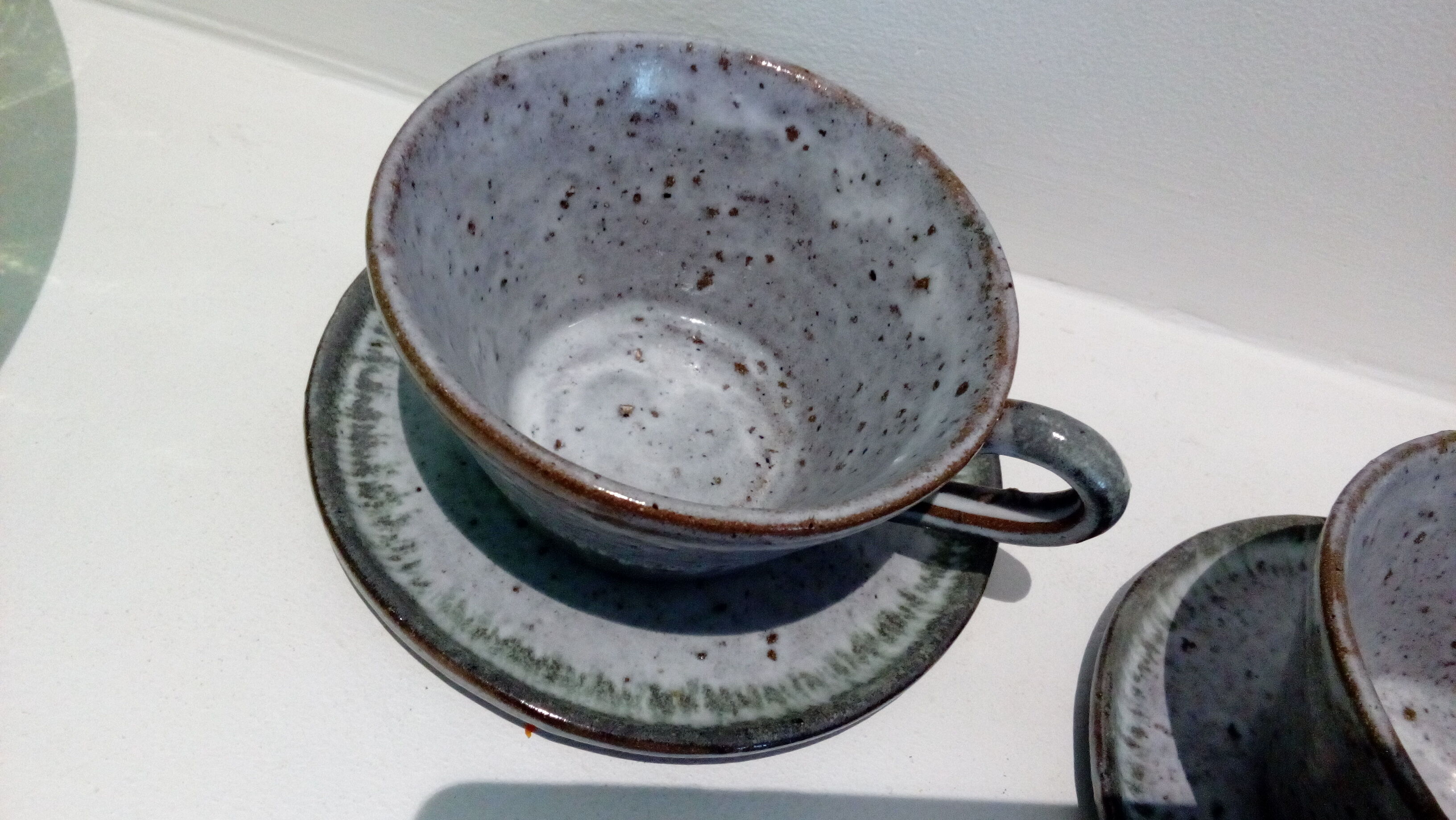 Sandstone cups and milk jar