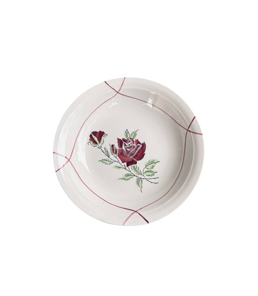 Round shallow dish Ceranord Saint-Amand - Dominique model - 1950