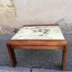 Vintage coffee table wood and marble
