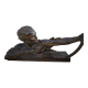 Large Art Deco sculpture in patinated bronze and terracotta – signed Ugo Cipria