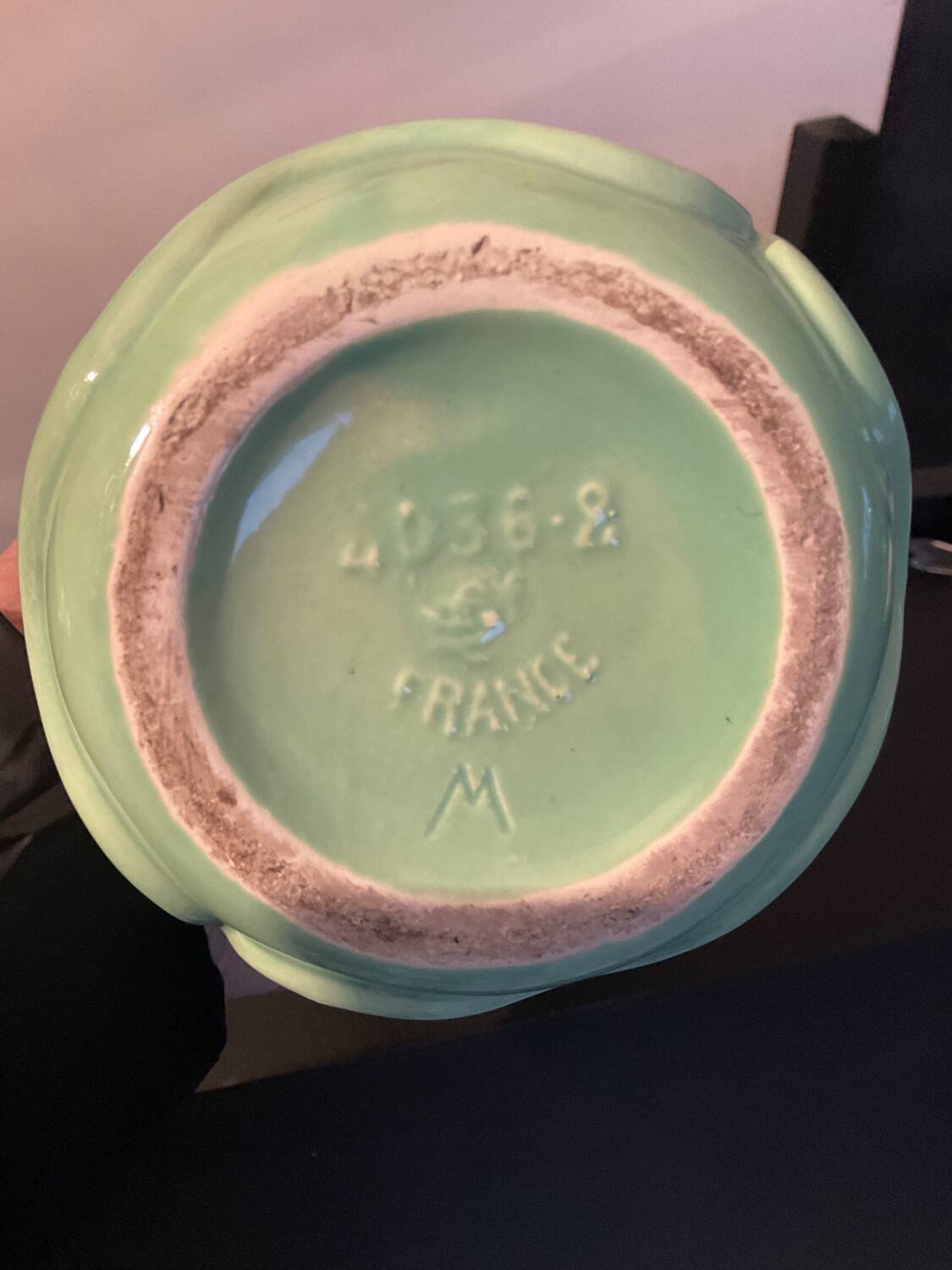 Vintage glazed ceramic vase France