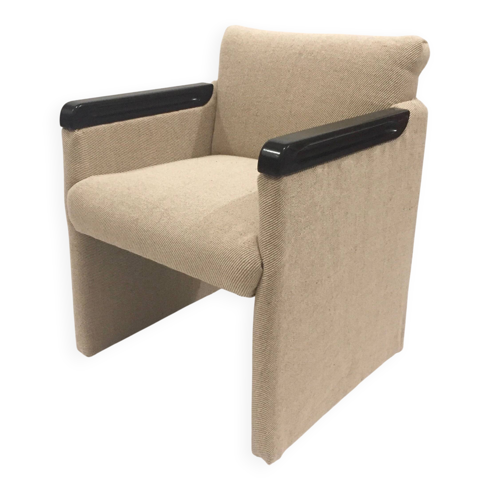 Reupholstered 1980s armchair