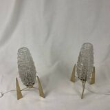 Pair of French mid century bedside lamps style from the 1950s 1960s Space age