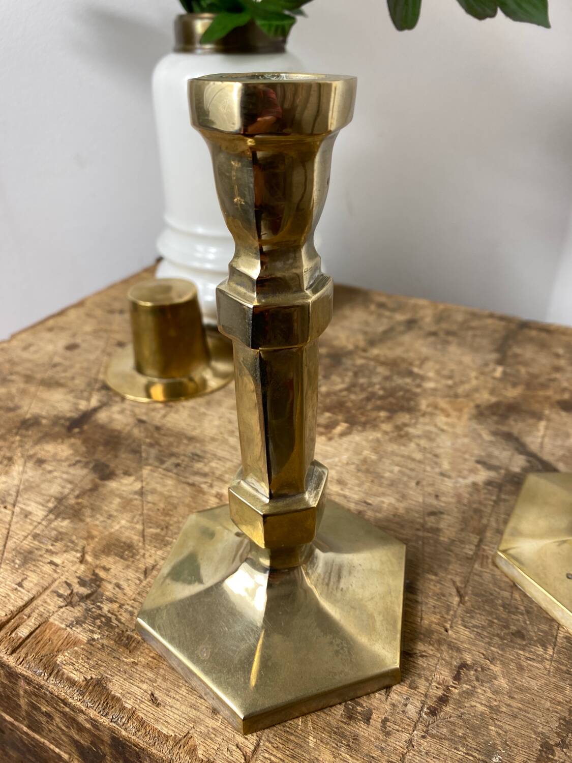 Pair of brass candlesticks