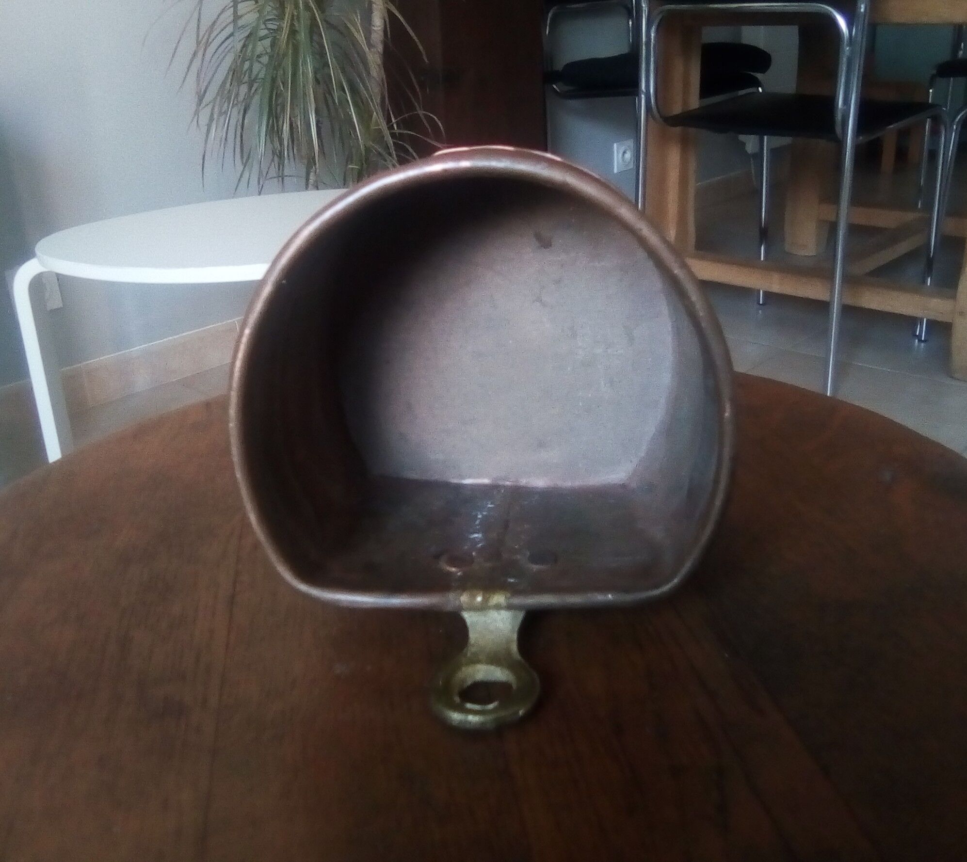 Old workshop box in copper and brass