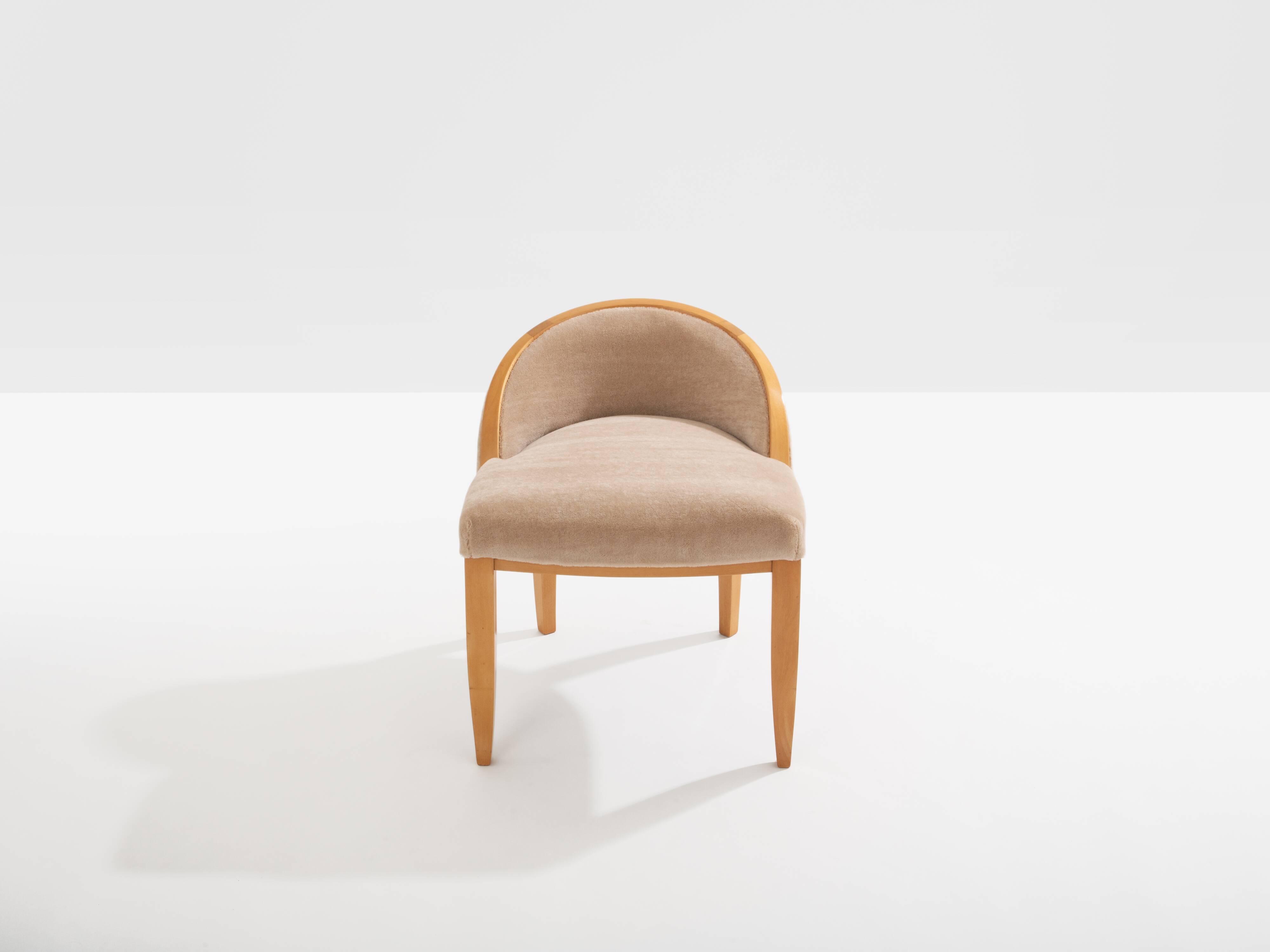 André Arbus chaise de coiffeuse en sycomore velours de mohair 1934