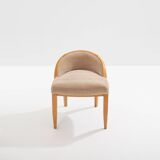 André Arbus chaise de coiffeuse en sycomore velours de mohair 1934