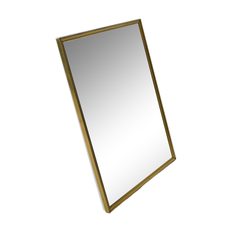 petit miroir en laiton doré bord lisse 1950